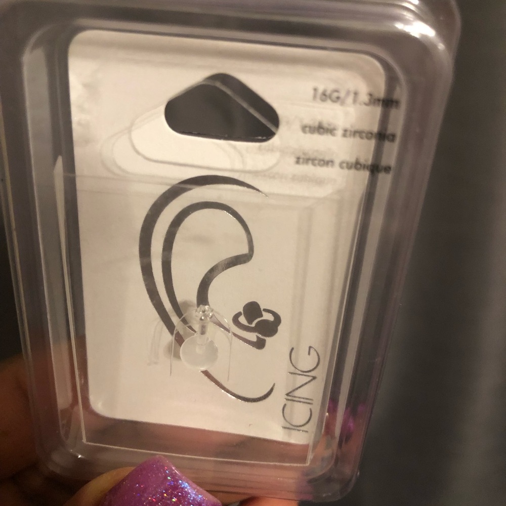 Two 16 gauge tragus piercing earrings